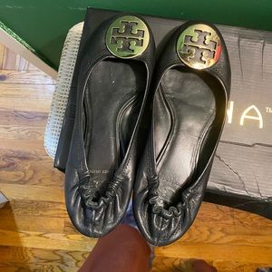 Tory Burch Black Flats